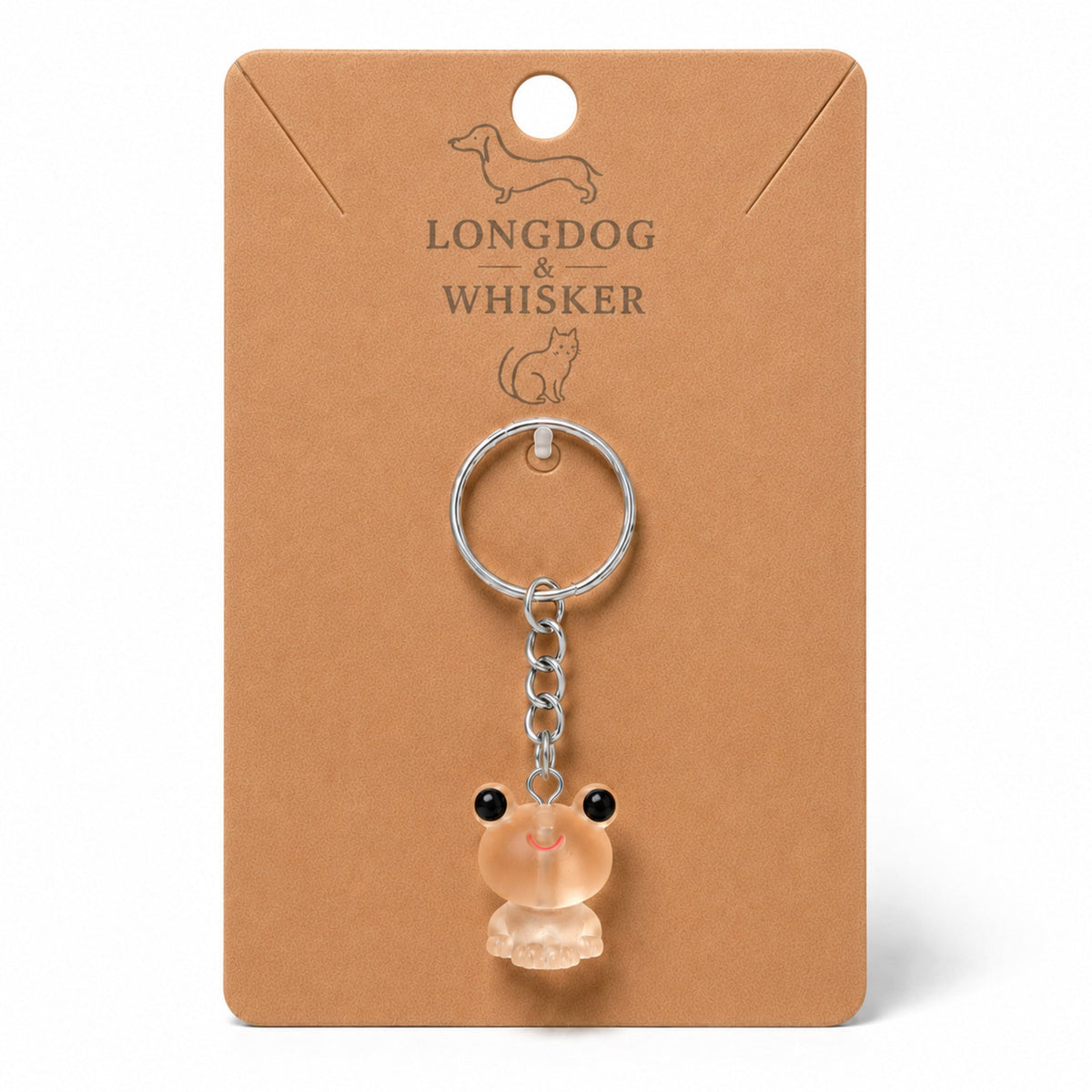 Frosted Frog in Apricot Keyring & Bag Charm on Longdog & Whisker product card