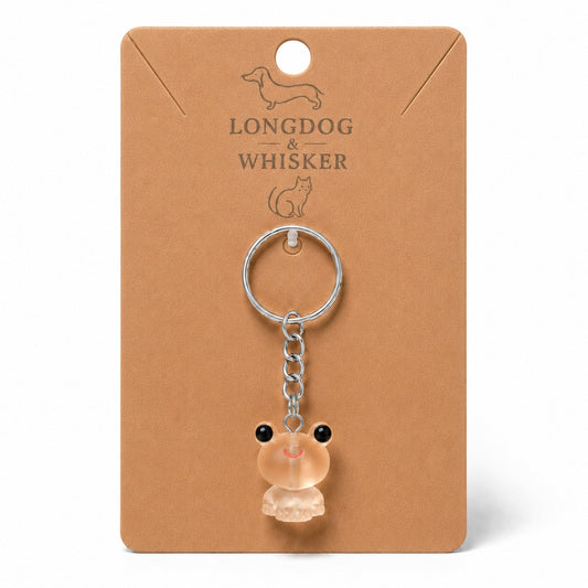 Frosted Frog in Apricot Keyring & Bag Charm on Longdog & Whisker product card