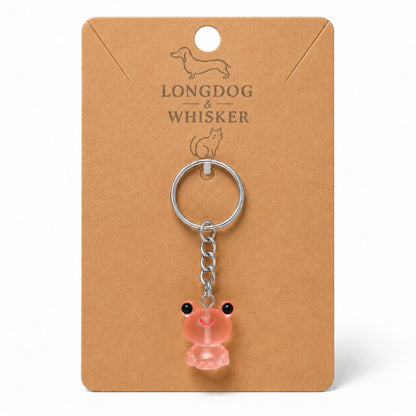 Frosted Frog in Coral Keyring & Bag Charm on Longdog & Whisker product card