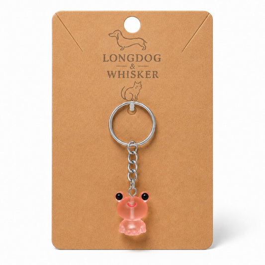 Frosted Frog in Coral Keyring & Bag Charm on Longdog & Whisker product card