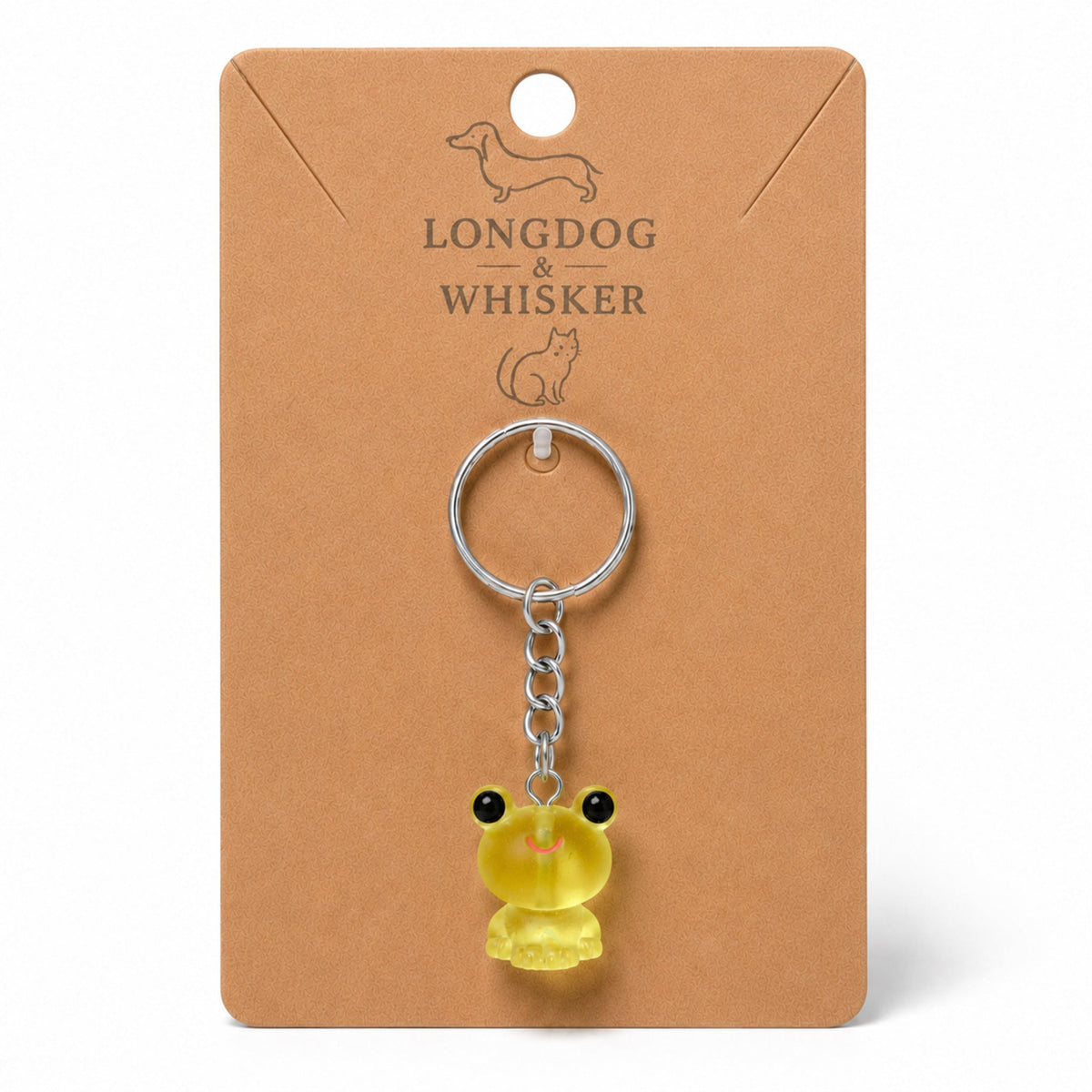 Frosted Frog in Yellow Keyring & Bag Charm on Longdog & Whisker product card