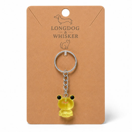Frosted Frog in Yellow Keyring & Bag Charm on Longdog & Whisker product card