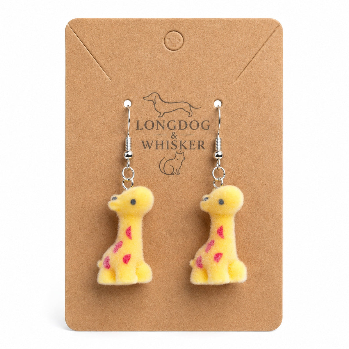 Fuzzy Giraffe Earrings by Longdog & Whisker