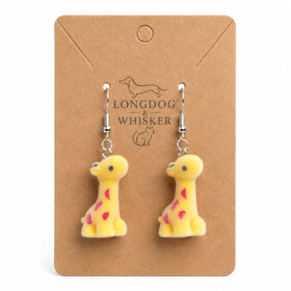 Fuzzy Giraffe Earrings by Longdog & Whisker
