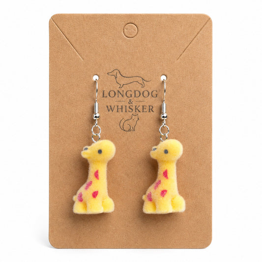 Fuzzy Giraffe Earrings by Longdog & Whisker