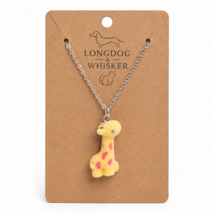 Fuzzy Giraffe Necklace by Longdog & Whisker