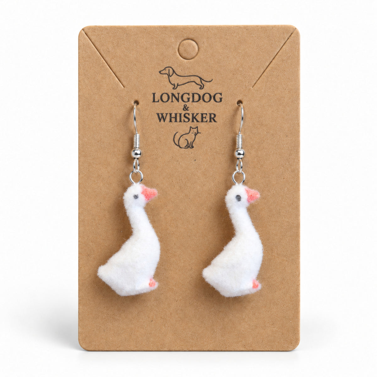 Fuzzy Goose Earrings by Longdog & Whisker
