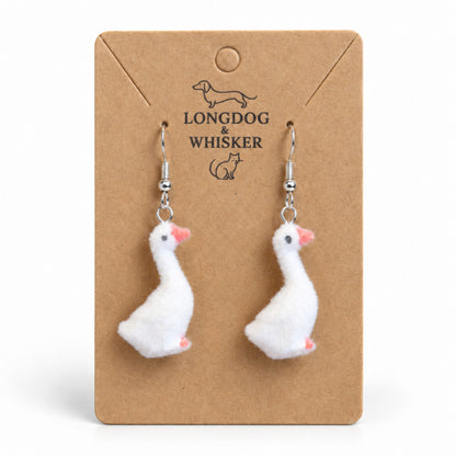 Fuzzy Goose Earrings by Longdog & Whisker