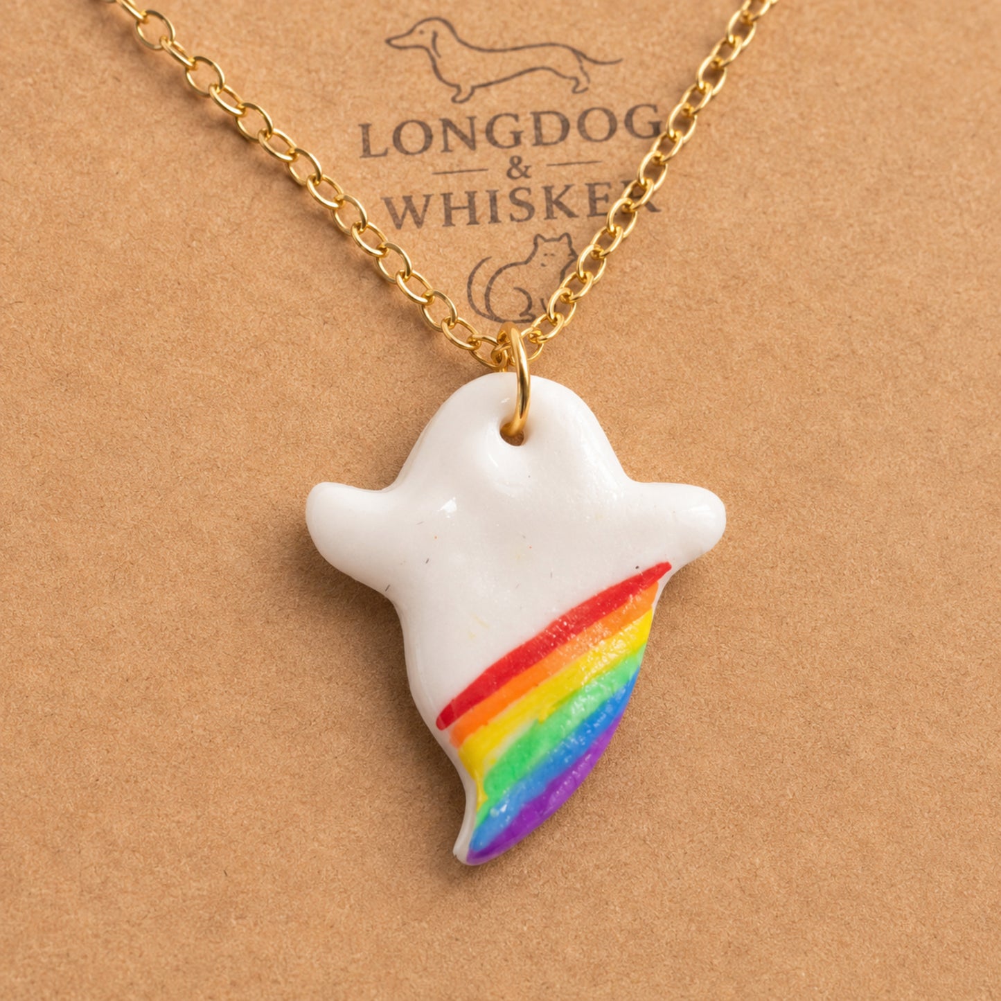 Pride Ghost Necklace Gold Chain