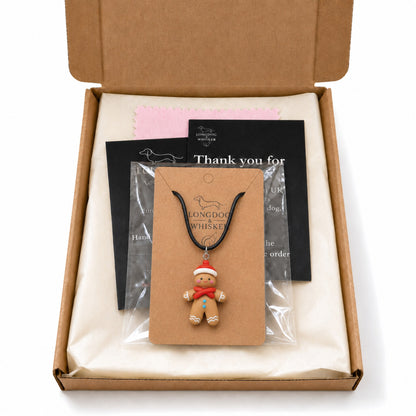 Gingerbread Necklace with Longdog & Whisker packaging