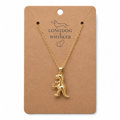 Clockwork Dinosaur Necklace by Longdog & Whisker