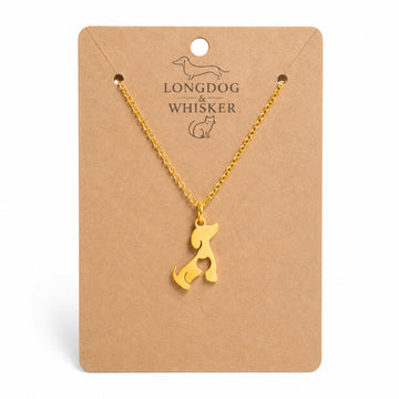 Cat At Heart Dog Necklace - Gold