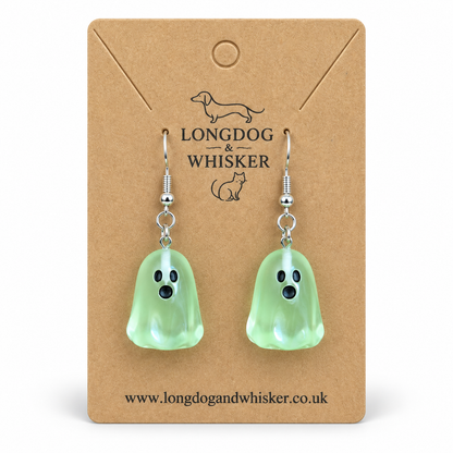 Green Ghost Earrings on Longdog & Whisker product card