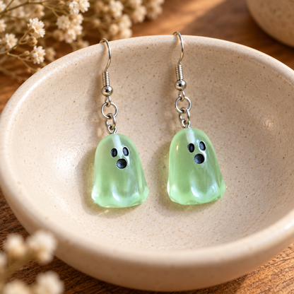 Green Ghost Earrings in ceramic bowl lifestyle scene