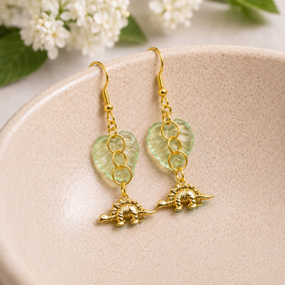 Small Steggy Earrings - Gold Hook displayed in a lifestyle product photo