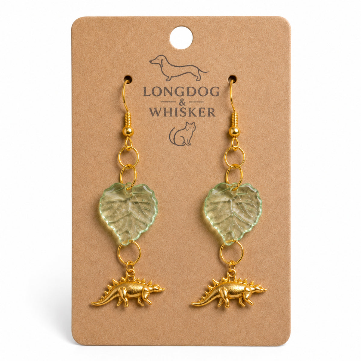 Spiky Steggy Earrings - Gold Hook by Longdog & Whisker