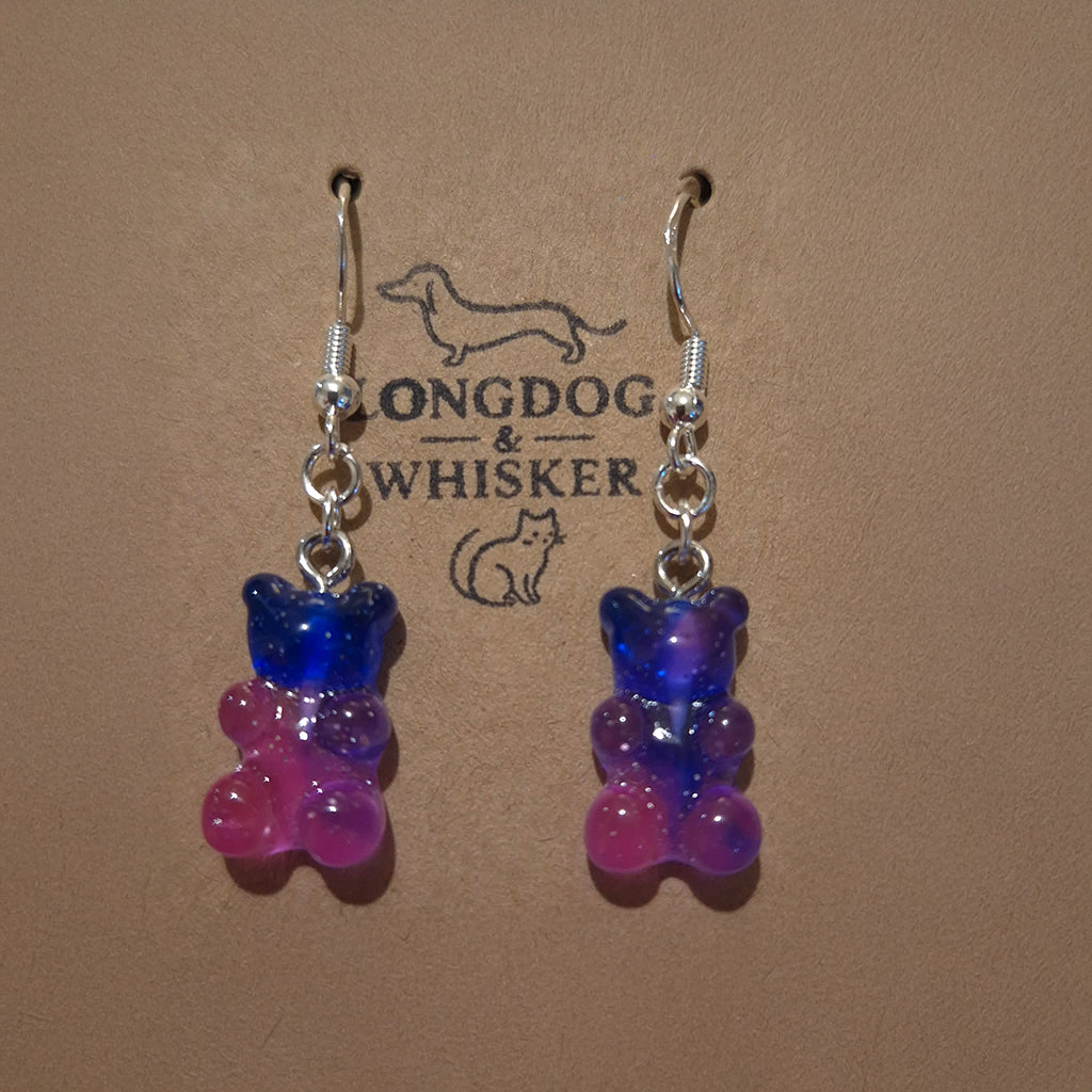 Gummy Bear Earrings - Dark Blue / Pink