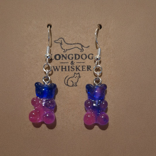 Gummy Bear Earrings - Dark Blue / Pink