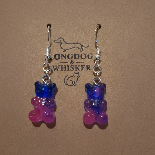 Gummy Bear Earrings - Dark Blue / Pink