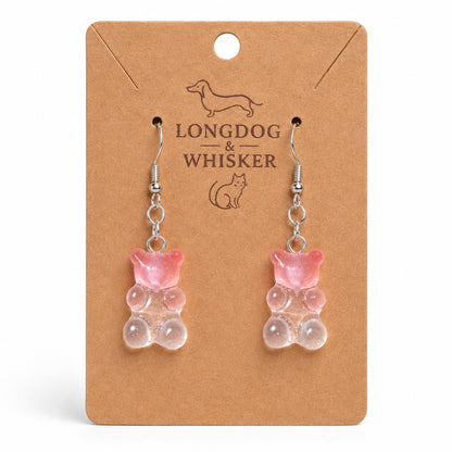 Gummy Bear Earrings - Pink Clear by Longdog & Whisker