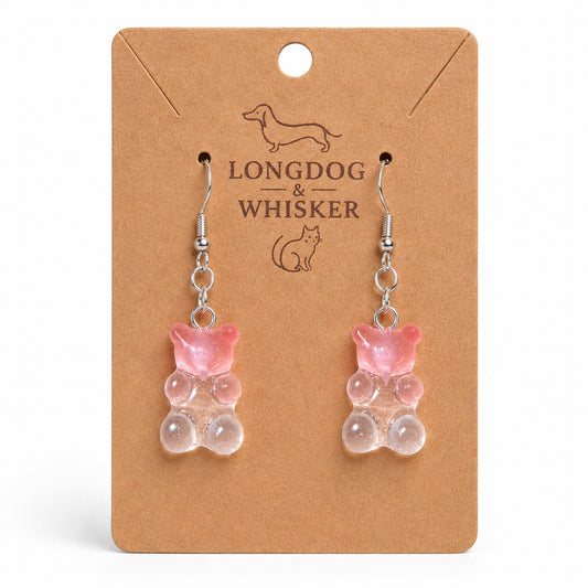Gummy Bear Earrings - Pink Clear by Longdog & Whisker