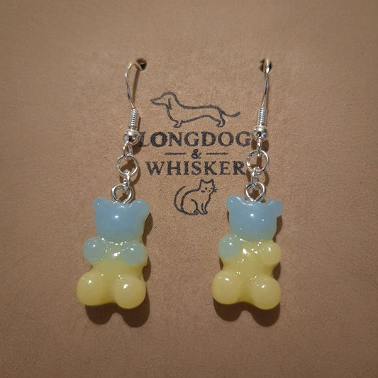 Gummy Bear Earrings - Pale Blue / Yellow