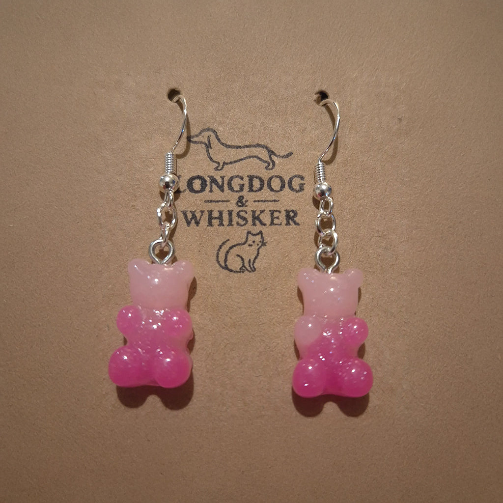Gummy Bear Earrings - Light Pink/Dark Pink