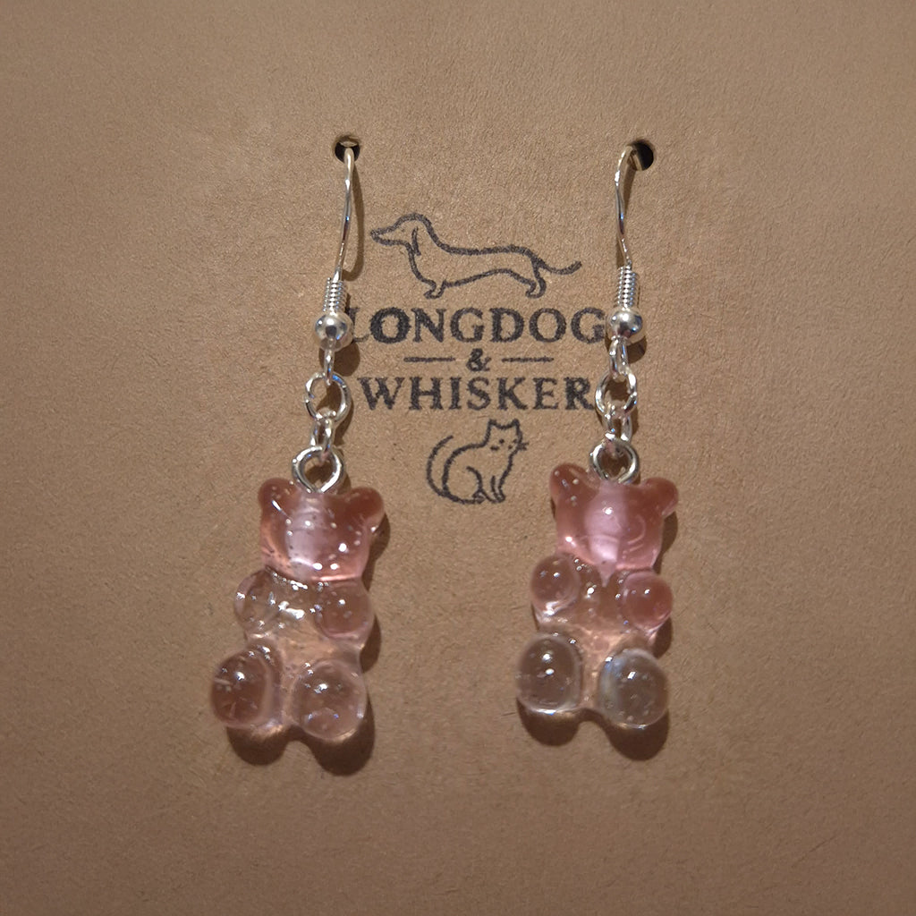 Gummy Bear Earrings - Pink Clear