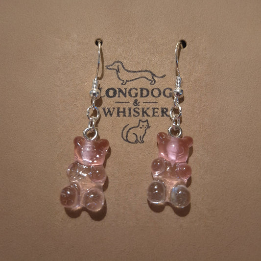 Gummy Bear Earrings - Pink Clear