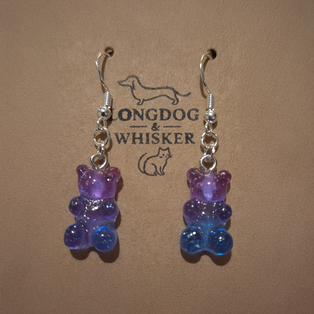 Gummy Bear Earrings - Purple / Pale Blue