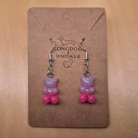Gummy Bear Earrings - Lilac/Pink