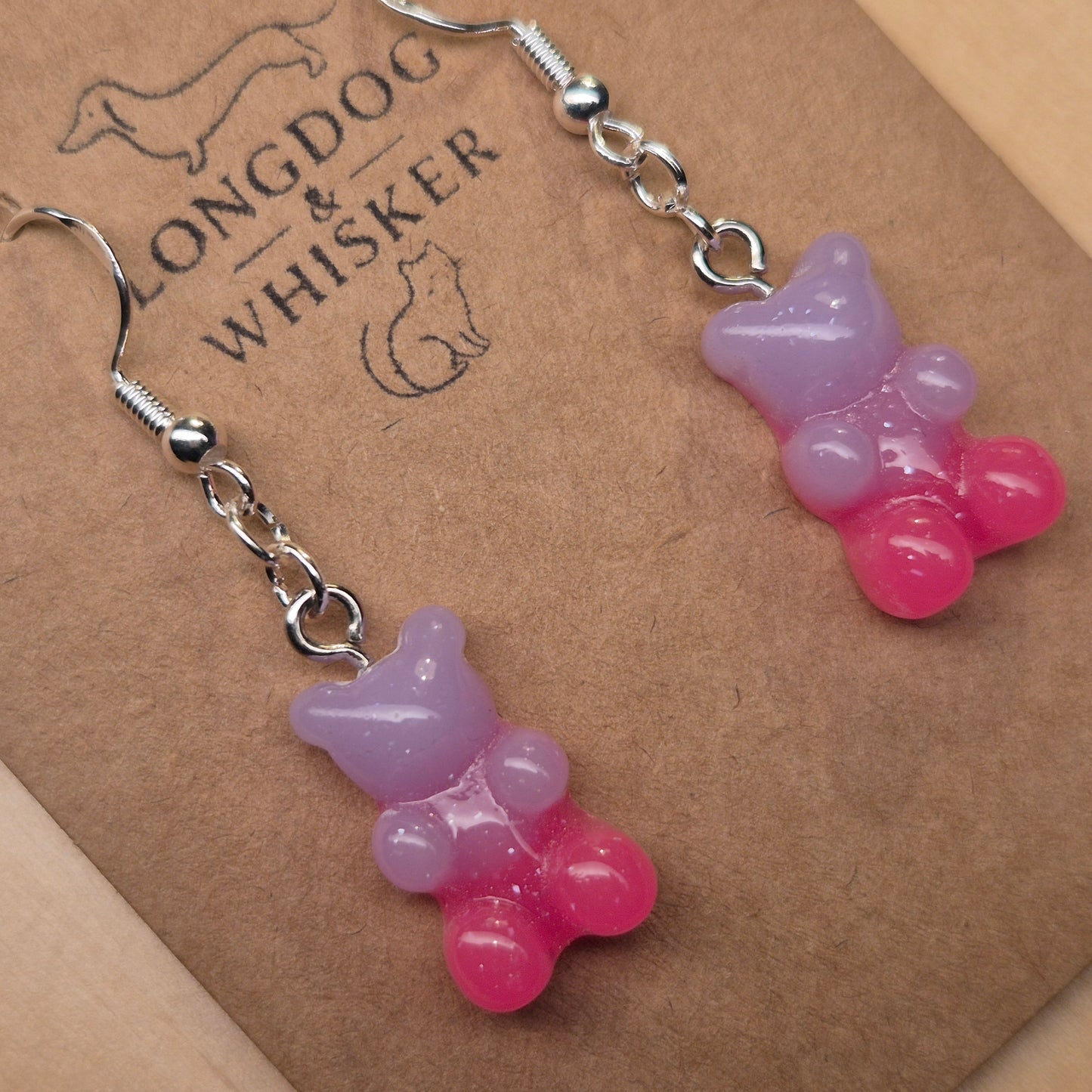 Gummy Bear Earrings - Lilac/Pink