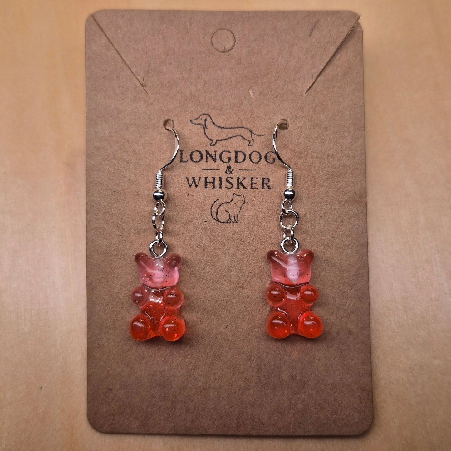 Gummy Bear Earrings - Red/Pink