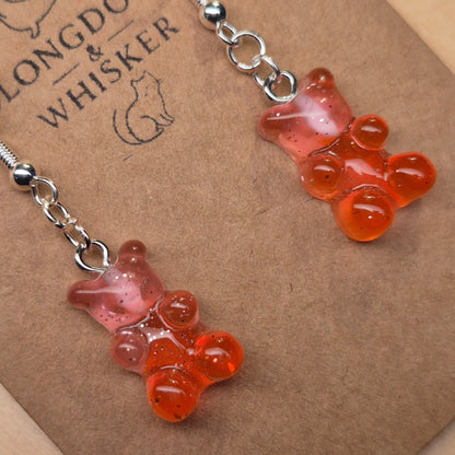Gummy Bear Earrings - Red/Pink