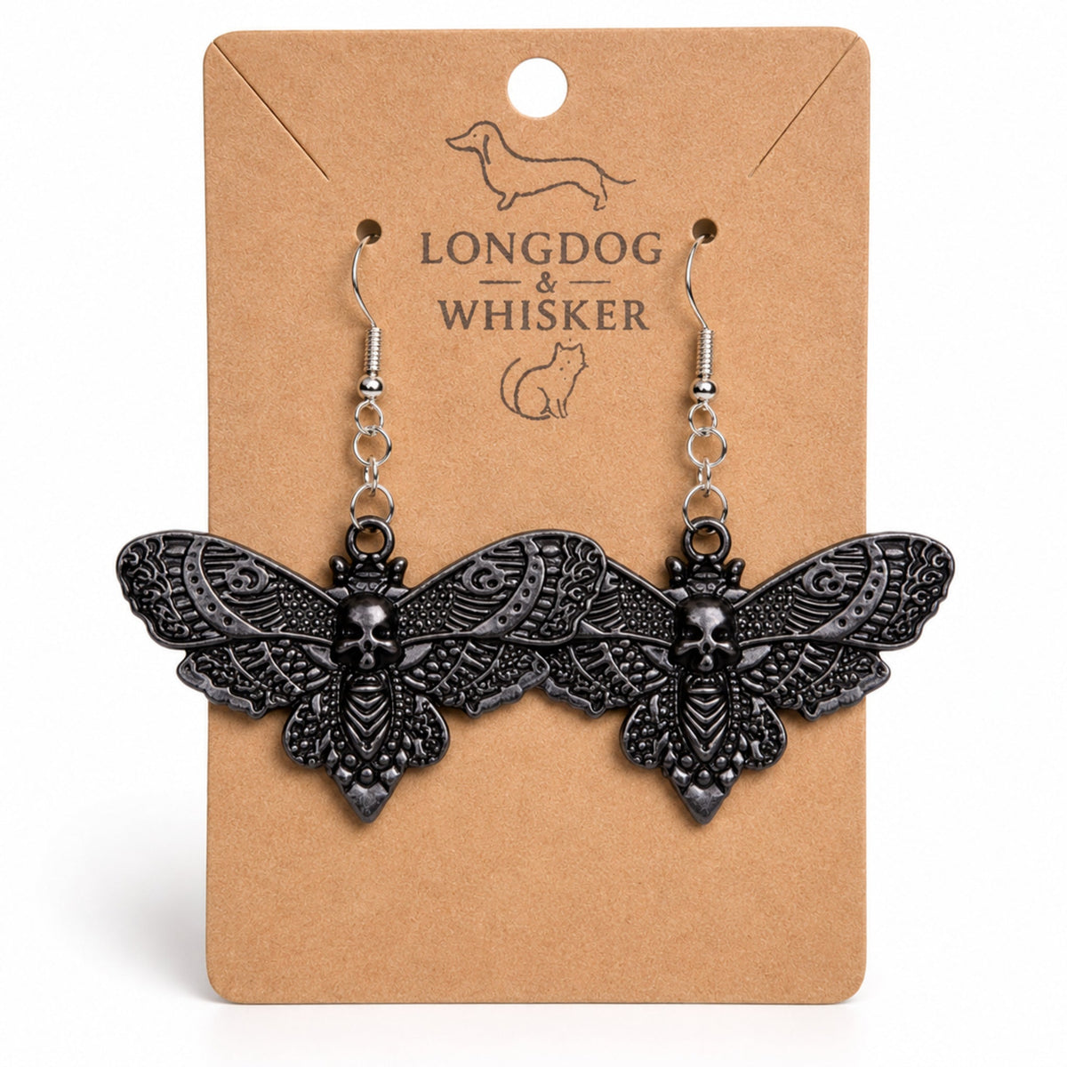 Large Black Moth Earrings by Longdog & Whisker