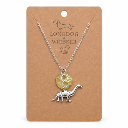 Silver Brontosaurus Dinosaur Necklace by Longdog & Whisker