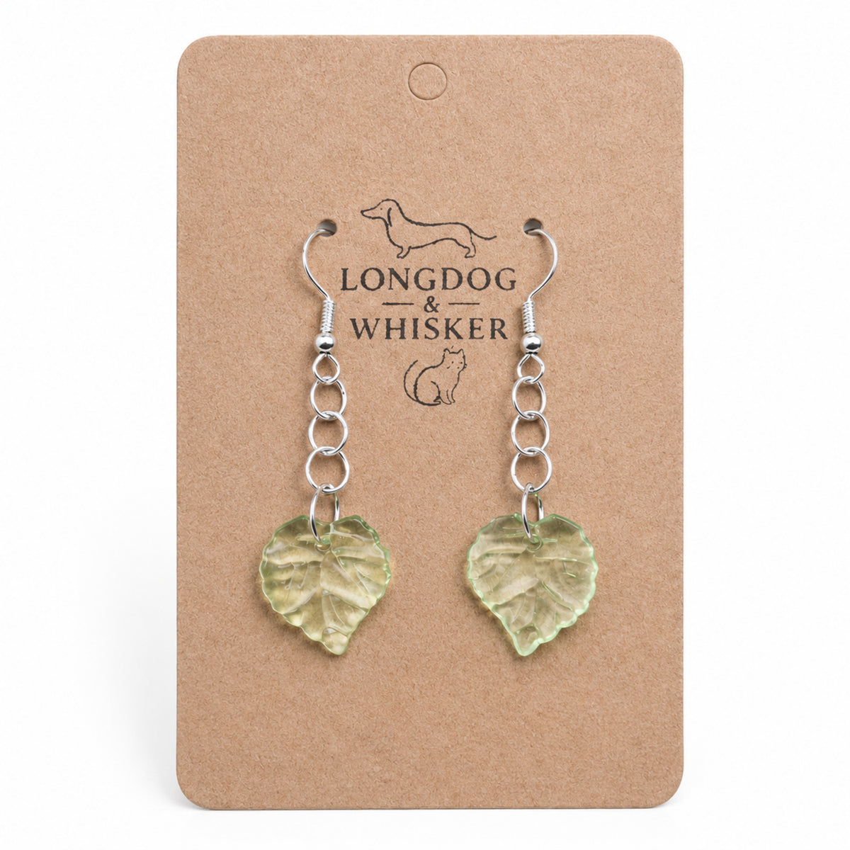 Leaf Earrings - Silver Hooks by Longdog & Whisker