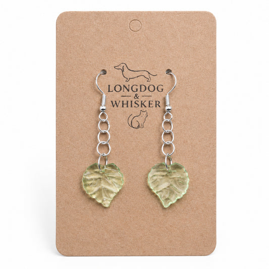 Leaf Earrings - Silver Hooks