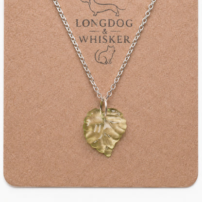 Close-up detail of Silver Leaf Necklace