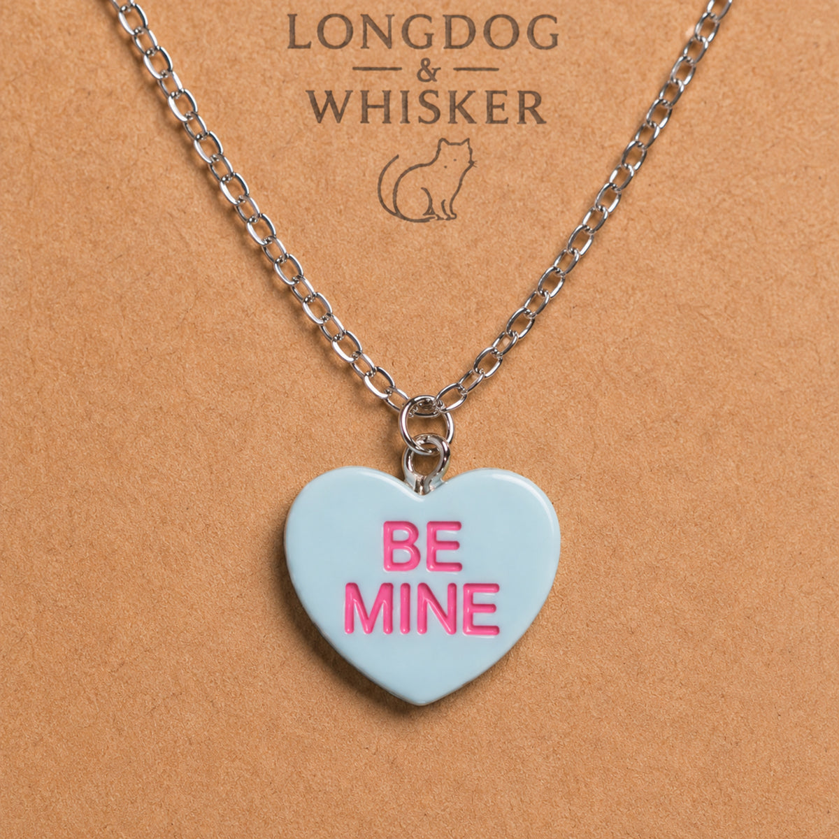 Close-up detail of Be Mine Necklace - Light Blue
