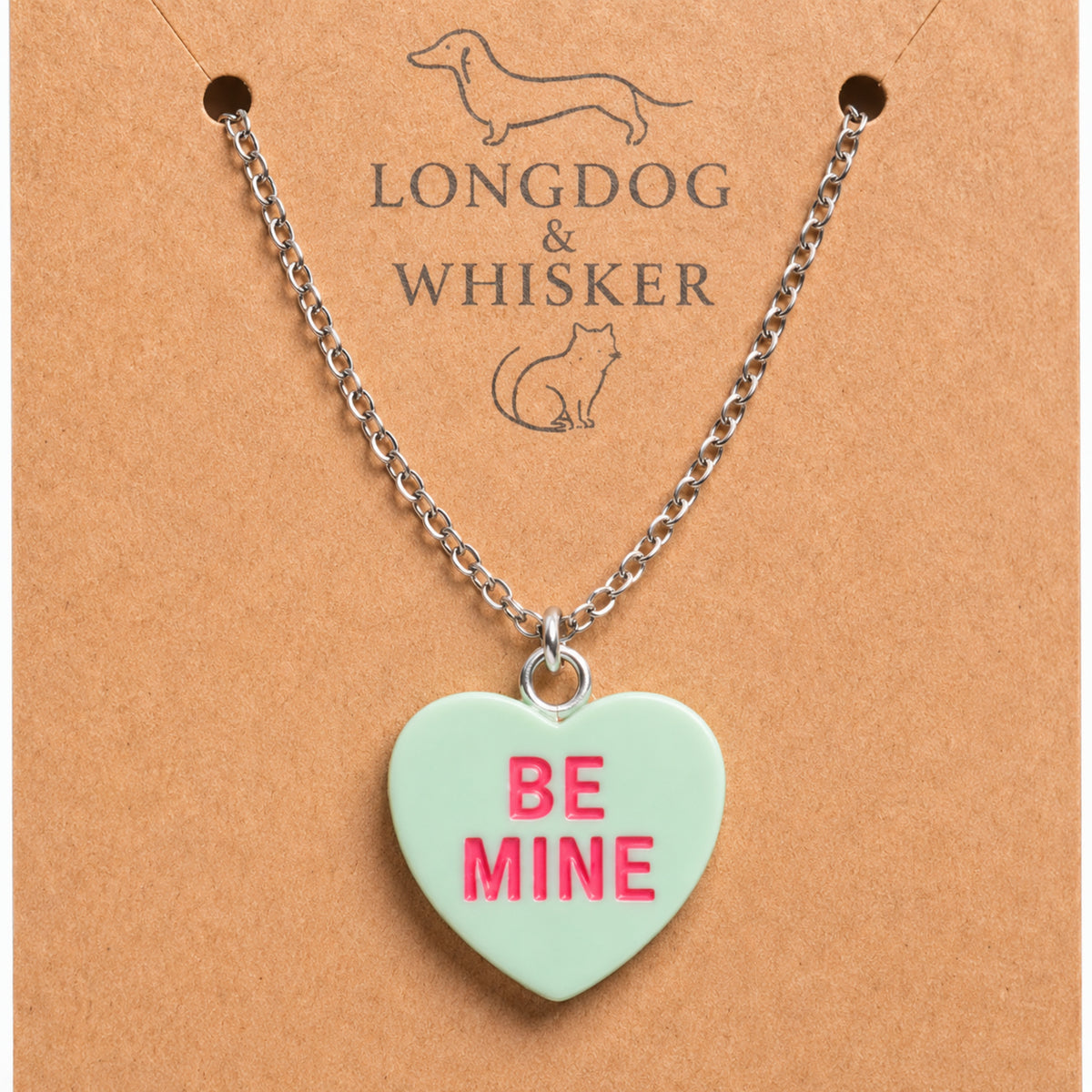 Close-up detail of Be Mine Necklace - Light Green