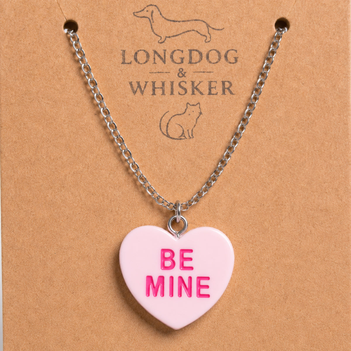 Close-up detail of Be Mine Necklace - Light Pink