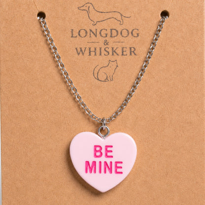 Close-up detail of Be Mine Necklace - Light Pink