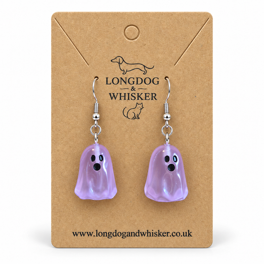 Lilac Ghost Earrings on Longdog & Whisker product card