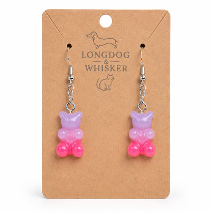 Gummy Bear Earrings - Lilac/Pink by Longdog & Whisker