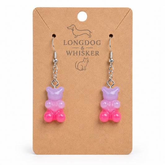 Gummy Bear Earrings - Lilac/Pink by Longdog & Whisker