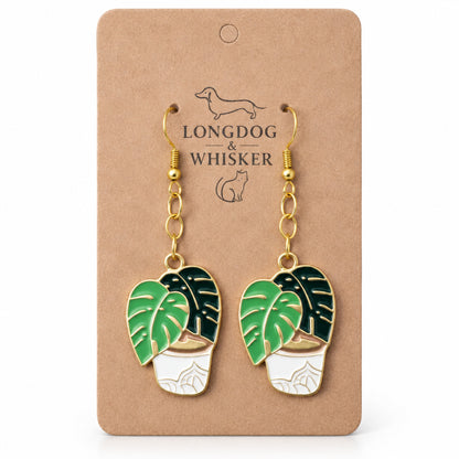 Monstera Earrings by Longdog & Whisker