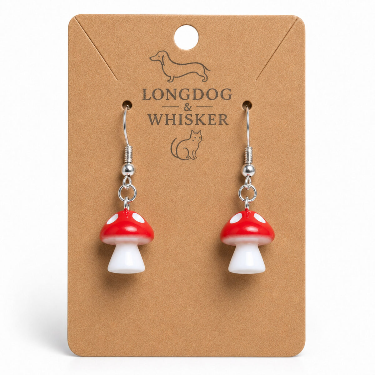 Mushroom Earrings - Silver Hooks product card image