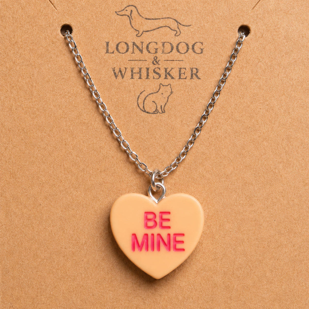 Close-up detail of Be Mine Necklace - Orange