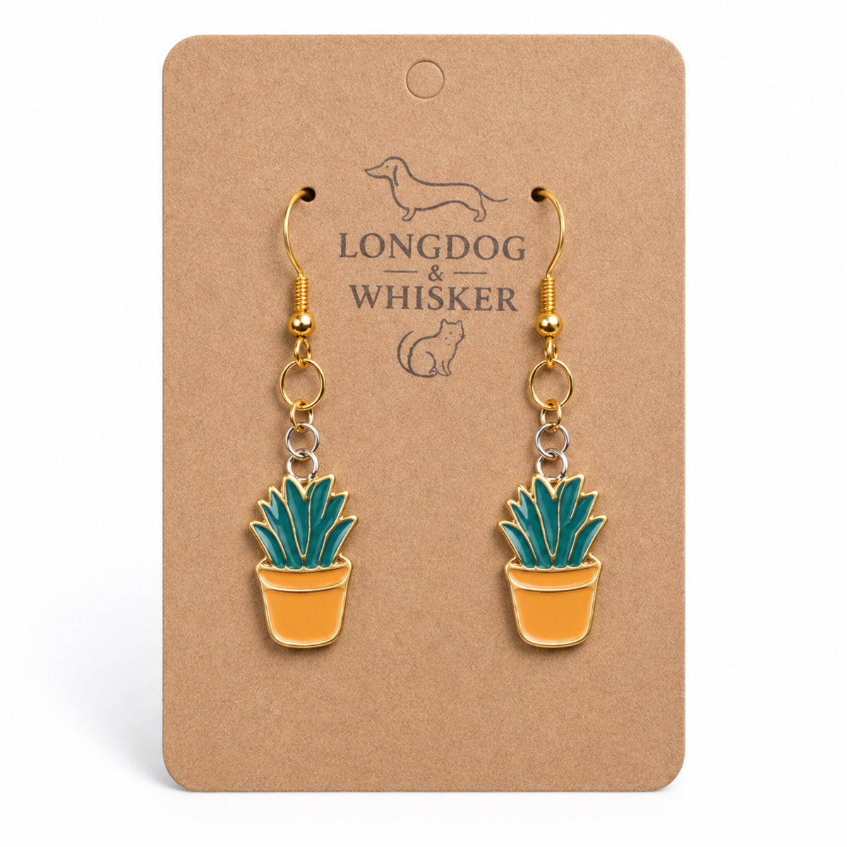 Orange Succulent Earrings by Longdog & Whisker